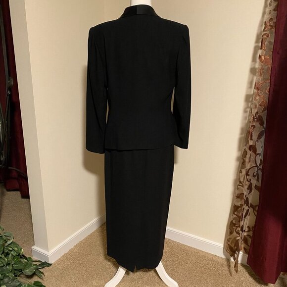 VINTAGE Jacqueline Ferrar 2 Piece Black Pencil Skirt Suit ~Style 40312 Size 10/6 - Picture 13 of 16